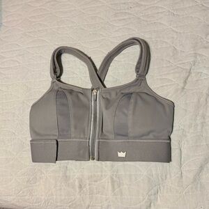 SHEFIT Gray Zip-Front Sports Bra
